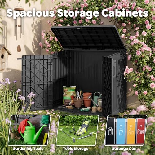 36 Cu Ft Outdoor Storage Cabinet (Dark-Black / 30.1"×52.1"×44.3")