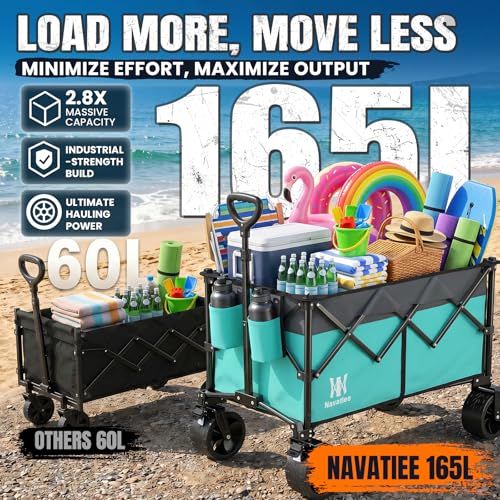 330Lbs Collapsible Folding Wagon (Light Blue / 165L)