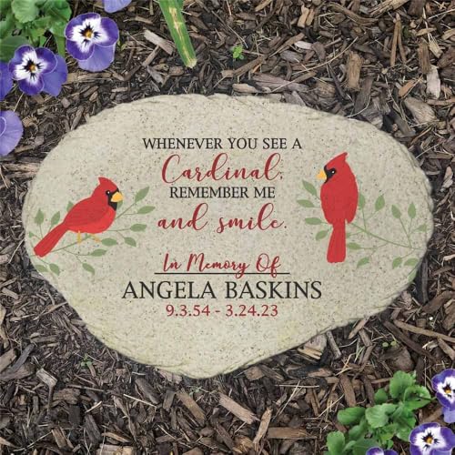 Remember Me Cardinals Personalized Memorial Garden Stone (Cardinals / Large)