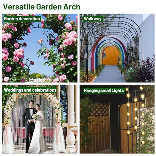 Half Garden Arch Trellis (Half Arch / 23.6 inch Length - Black)