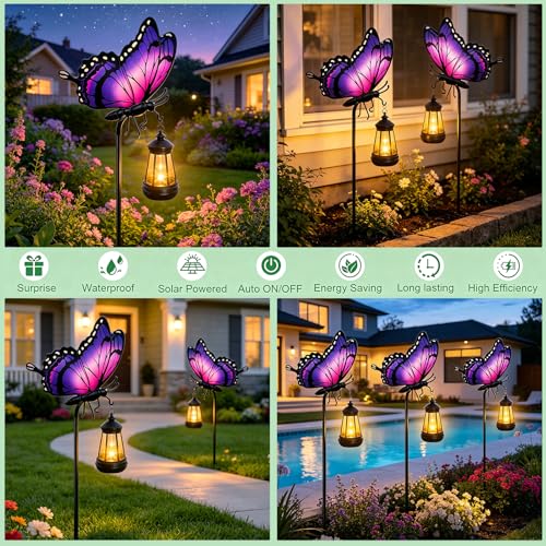 Butterfly Solar Garden Lights Outdoor Waterproof