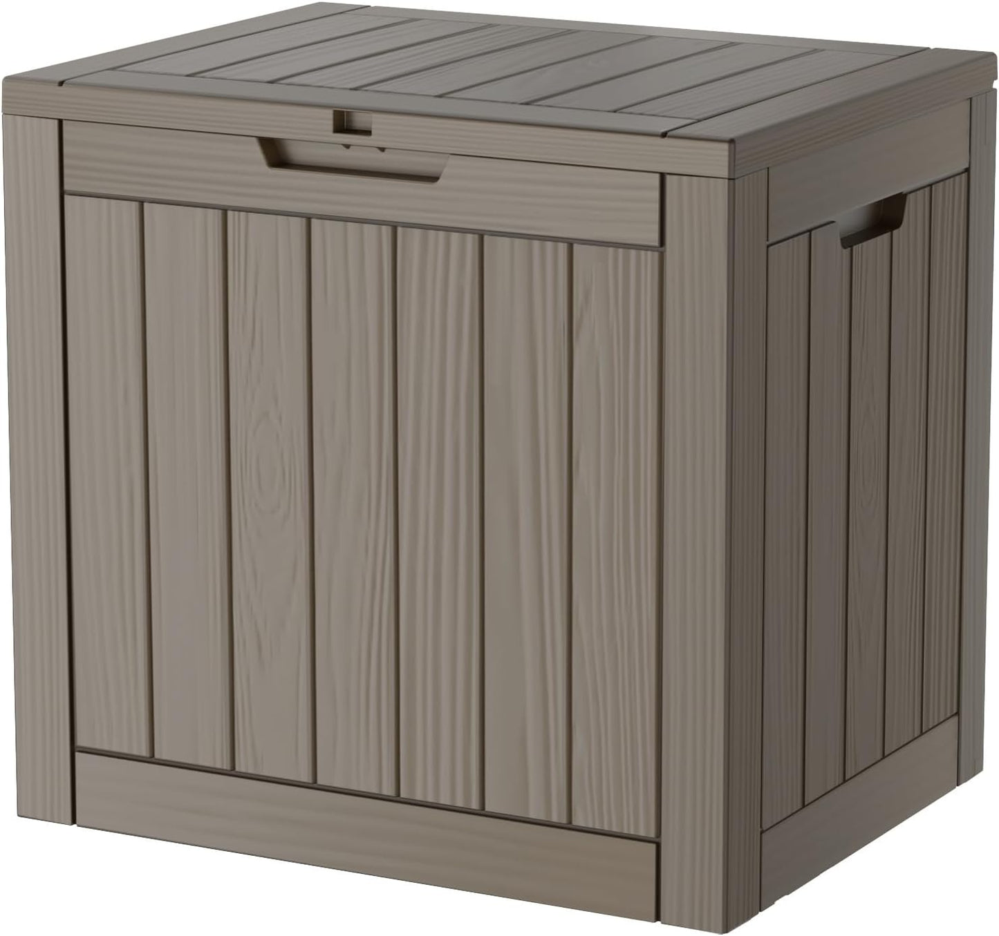 30 Gallon Deck Box, Resin Outdoor Indoor Waterproof Storage Box, Lockable Storage Box With Handle for Patio Furniture - Garden Tools - Swimming Pool Tools UV-Resistant, Brown