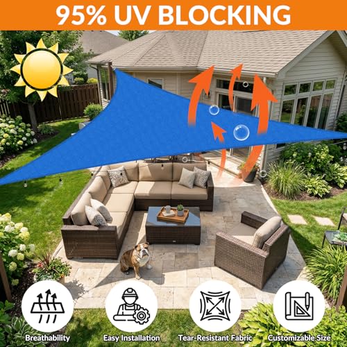 16'X28' Sun Shade Sail Blue Curved Square Customizable (Blue / 16'X28' custom)