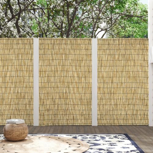 Natural 2 Pack 6FT X16.4FT Reed Fencing Roll Bamboo Privacy Screen (2 Pack 6 X 16.4FT / Natural)
