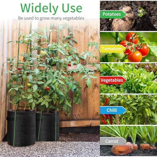 4 Pack Potato Grow Bags 10 Gallon with Flap (Black 10 Gallon / 4 Pack with Window)