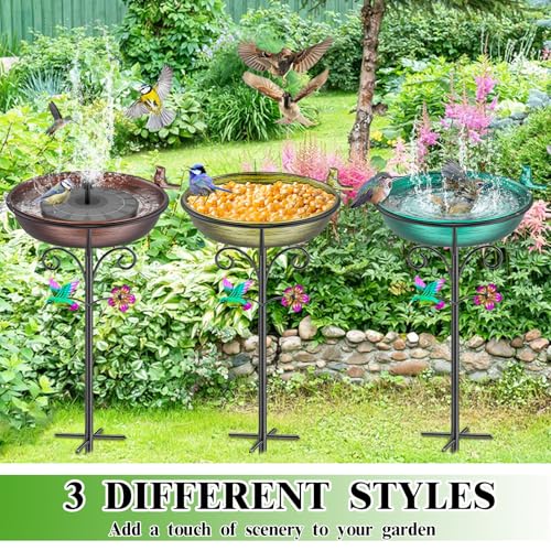 38.6in Bird Baths for Outdoors (Retro Copper)