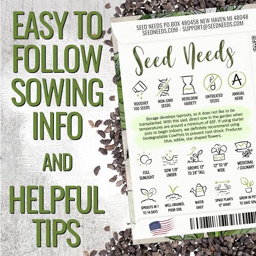 Herb Seeds to Plant White Borage Heirloom Non (5 Packs)