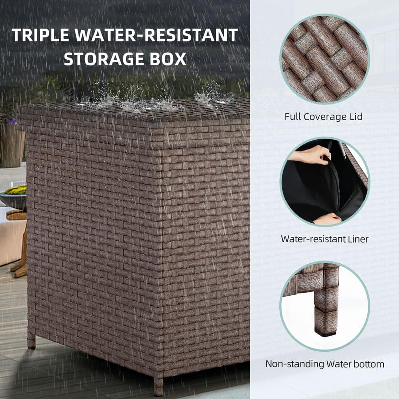 260 Gallon Wicker Deck Box (Brown / 260Gal)