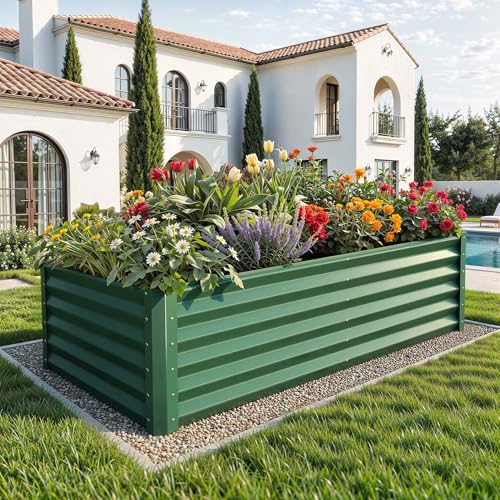 6x3x3ft Large Raised Garden Bed Kit (Green / 6x3x3ft)