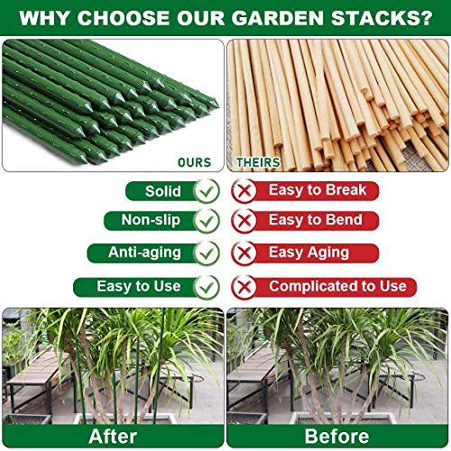 Steel Plant Stakes 6 Feet (6 Feet 10 Pack)