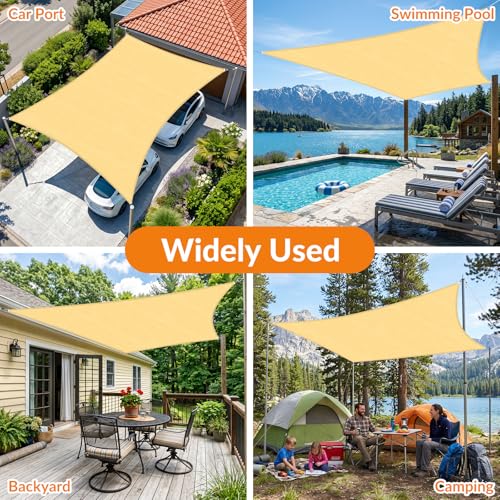 6'X8' Sun Shade Sail Gray Curved Rectangle (Gray / 0 6' X 0 8')