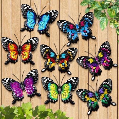 8 Pack Metal Butterfly Wall Decor (8PCS Butterfly)