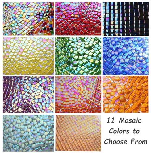 300PCS Iridescent Glass Mosaic Tiles
