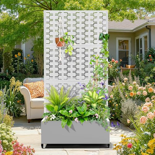 Metal Raised Garden Bed (White-brick / 71" x 35" x 16")