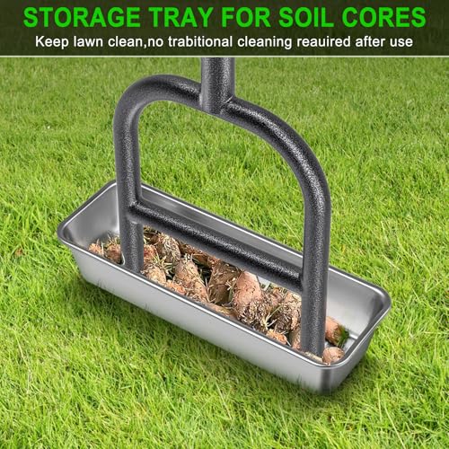 Lawn Coring Aerator (D: 4 Plugs Coring Aerator with Storage Tray)