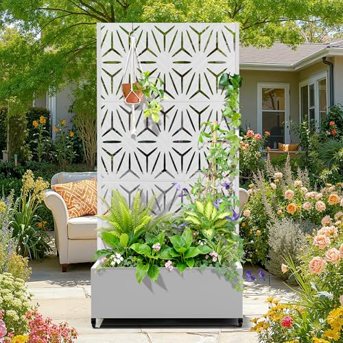 Metal Raised Garden Bed (White-star / 71" x 35" x 16")
