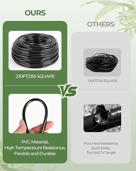 Drip Irrigation System for Watering Garden: 230FT Misting Sprinkler DIY Devices with Tubing Hose for Indoor Plants Outdoor Flower Beds Raised Growing Lawn Tree Patio Hydroponic