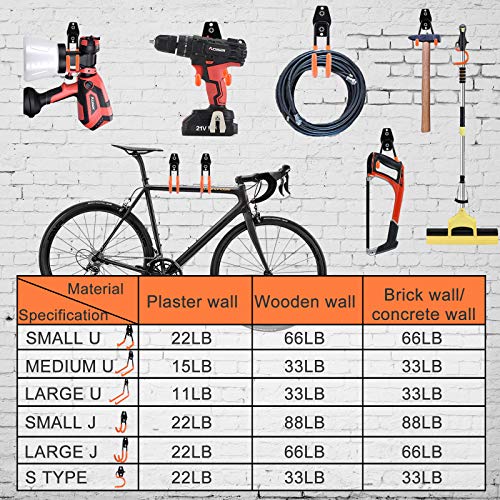Garage Hooks Heavy Duty (Large J Hooks, 10 Pack)