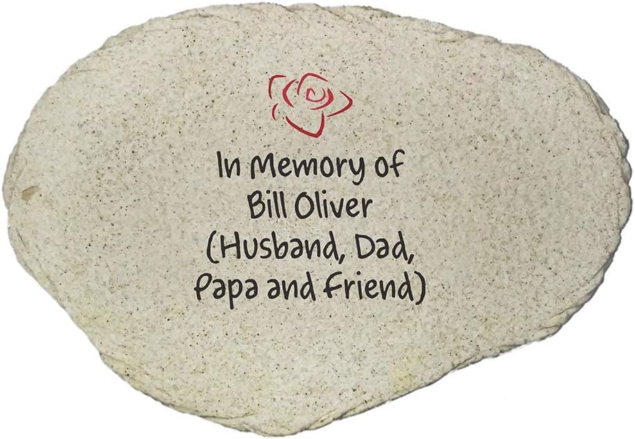 Any Message Memorial Rose Personalized Garden Stone (Rose / Small)