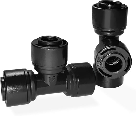 30 Pack Quick Connect 1/4" Drip Irrigation Tee Connectors, Universal Tee Fitting for 1/4 Inch Irrigation Tubing, Leak Free Fittings for Sprinkler or Drip Irrigation System
