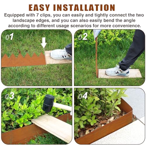 20ft. 40" L × 6" H Corten Steel Landscape Edging (6 Count)