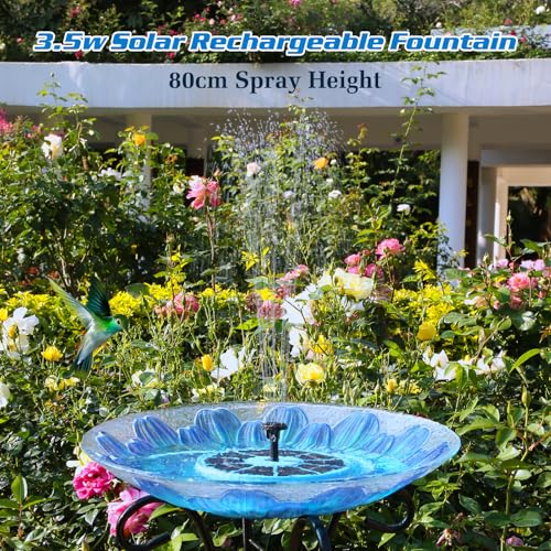3.5W Solar Fountain Built (Blue / 3.5W-1500mAh Battery)