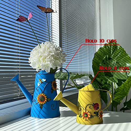 Decorative Sunflower & Ladybug Metal Watering Can