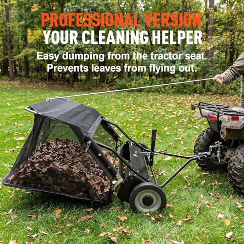 42 Inch Tow Behind Lawn Sweeper (Black)