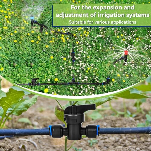 40 Pack 1 4" Drip Irrigation Shut Off Valve (Black-1/4" Drip Irrigation Shut Off Valve)