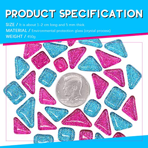 1 Pound Mixed Colors Shine Crystal Series Mosaic Tiles Assortment Kit (Mosaic Tiles G)