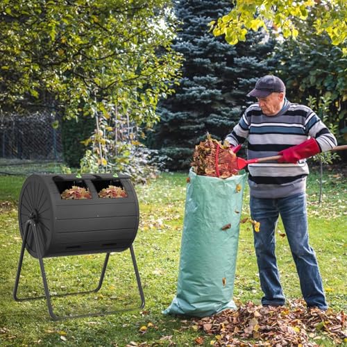 45 Gallon Outdoor Compost Bin (Black / 45 Gallon)