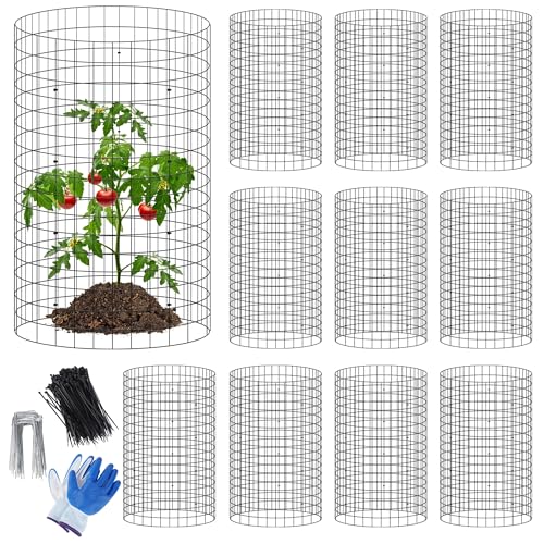 12 Set Garden Plant Protector Cage (16 IN x12 IN / Black)