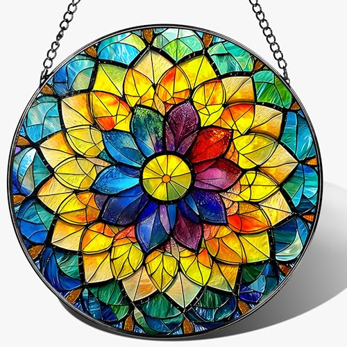 8'' Rainbow Mandala Sun Catcher Ornament (Rainbow Mandala)