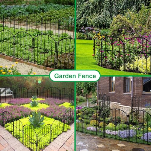 Decorative Garden Fence (Black / 17 in(H))