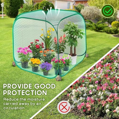 2Pc Pop Up Mesh Plant Cover (Green / 2 pieces)