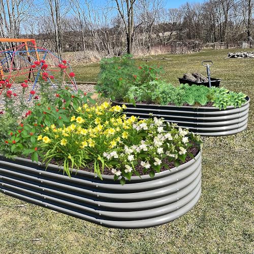 Anleolife 6 Bed 4ft Round & 6x2ft Oval Raised Bed Set (6 Count)