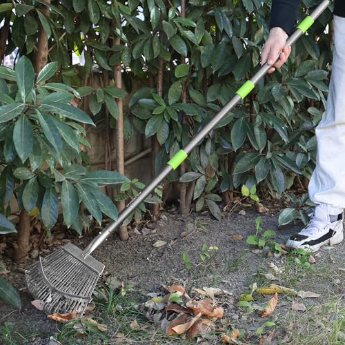 Rakes Small Leaf Rake with 73” Adjustable Long Handle (25 TINE)