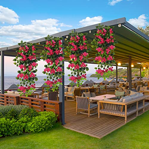 Fake Hanging Flowers Plants Bougainvillea Artificial Vines (2 Count)