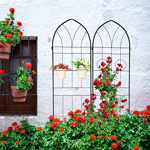 Metal Garden Trellis Rustproof Trellis for Climbing Plants Outdoor Flower Support