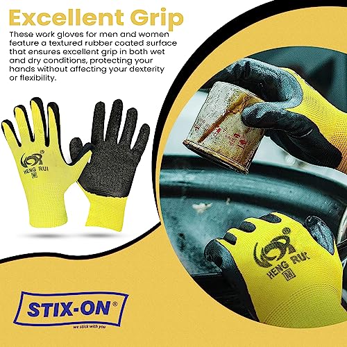 10 Pairs Neon Green Medium Work Gloves (Medium (Pack of 10 Pairs) / Neon Green)