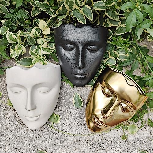 Face Vase Ceramic Female Form Vase (Gold)
