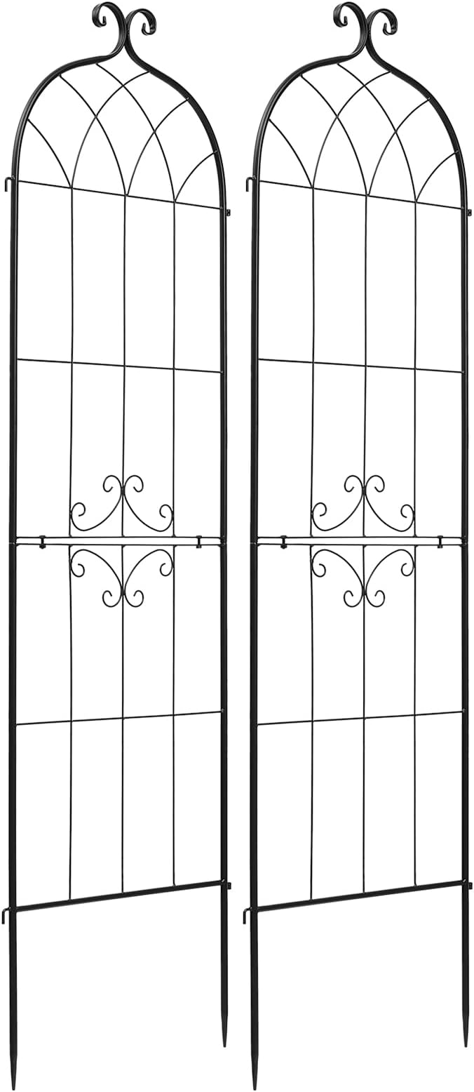 VEVOR Garden Trellis, 71 x 20 inch Rose Trellis, 2 Packs Garden Flower Rose Trellises with Powder-Coated Finish & Convenient Locking Design, Plant Support Trellises for Flowers, Vegetables, Roses