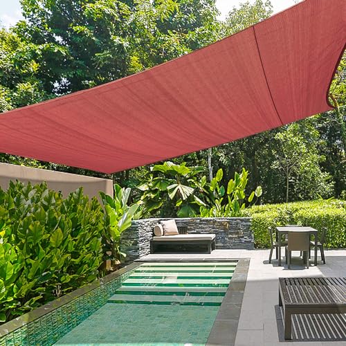 16'X20' Sun Shade Sail Rust Red Curved Rectangle (Rust Red / 16'X20' custom)