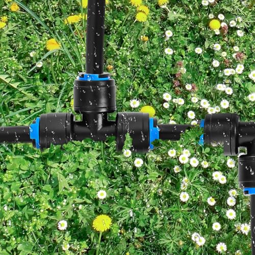 40 Pack 1 4" Drip Irrigation Tee Connectors (40 Count)