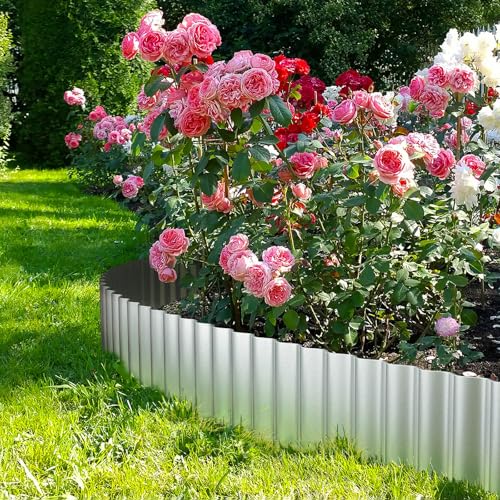 Corrugated Metal Garden Edging 10" x 10Ft (Silver)