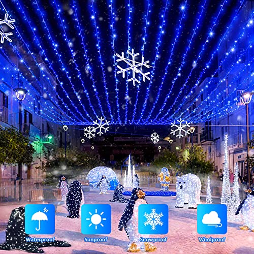 2 Pack Solar String Lights Outdoor (Blue / 100LED*2)
