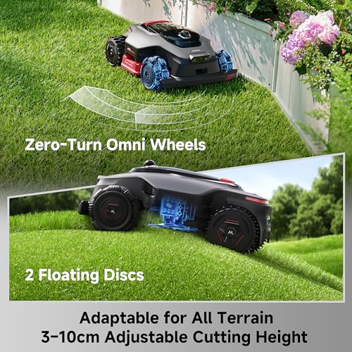 LiDAX Ultra 3000 AWD Robot Lawn Mower Wire Free RTK Free for up to 0.75 Acre*Dual Maps (3000 AWD: Mows up to 0.75acre)
