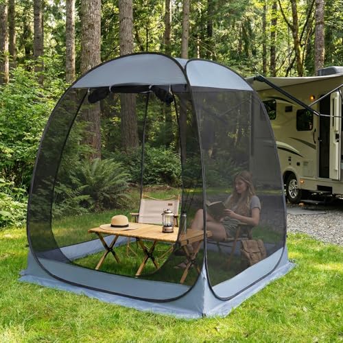 6x6 FT Pop Up Screen Tent (Charcoal Gray / 6'x6')