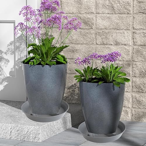 4 Pack Plant Saucer 14 inch (14"-4 Pack / Gray)