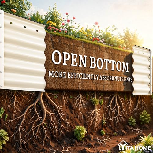 8x2x1.5ft Galvanized Oval Raised Garden Bed (8x2x1.5ft / Cream Yellow)